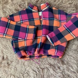 Quarter zip flannel hoodie